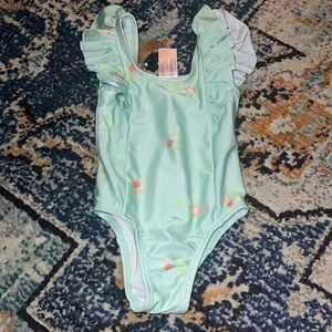 Cat & Jack  light green one piece bathing suit. 2T. EUC.